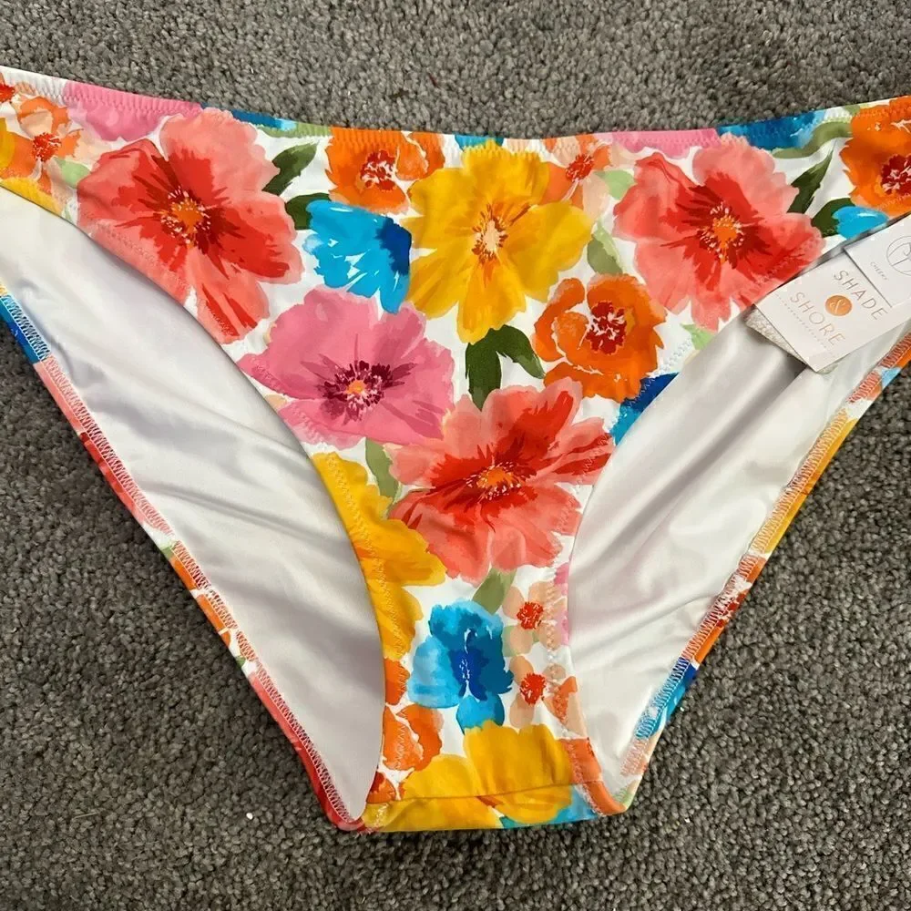 Shade&Shore Floral Swim Bottoms NWT Multicolor XL